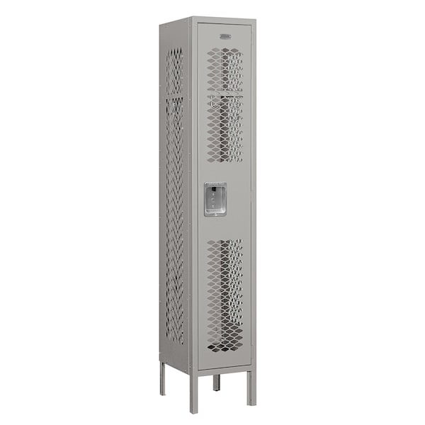Salsbury Industries 1 Tier Vented Locker, 12"Wx66"Hx12"D, 1 Door, Gray, Unassembled 71152GY-U - main